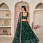 Aastha Fashion Parrot Green Butterfly Net All Over Thread Work, Zari Work And Sandwich Sequence Work Embroidery Wedding Wear Lehenga Choli