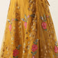 House of Panchhi Mustard Net Semi stitched Coding, Sequins & Saroski Stone Work Lehenga Choli | Swadesiicart