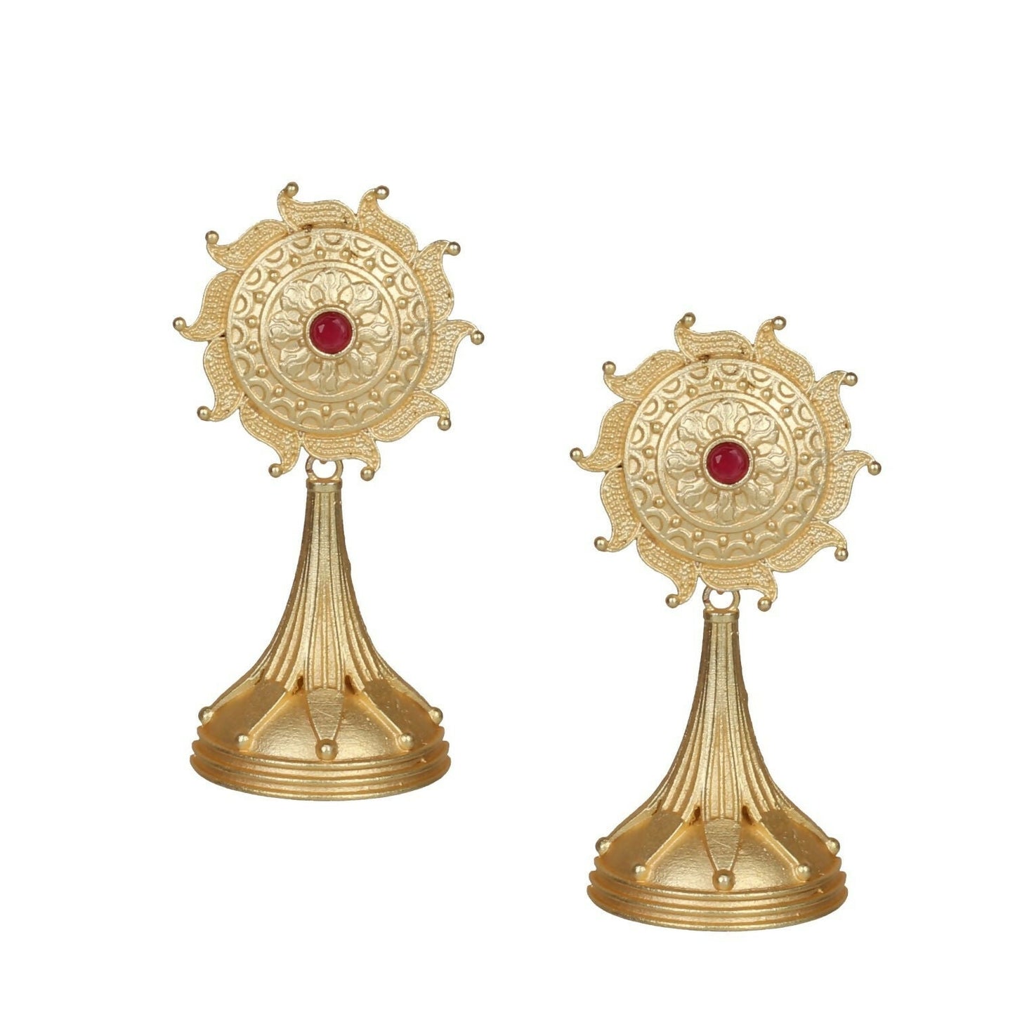 Joban Fashion Women Matte Gold Brass Earrings | Swadesiicart