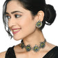 Mominos Fashion Johar Kamal Oxidised Silver-Plated Peacock Wings Work Necklace Handicraft | Swadesiicart