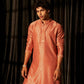Red viscose Chikankari Embroidery Work Men's Traditional Kurta Set - Mahotsav | Swadesiicart