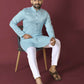 Anaita Sky Blue Solid Soft Jacquard Silk Straight Kurta