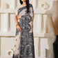 Shree Shyam Fashion Linen Cotton Black & Cream Saree