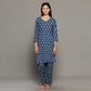 Breathables Blue Women Cotton Printed Loungewear Kurta And Pants Co-Ord Set I Night Wear | Butta Print