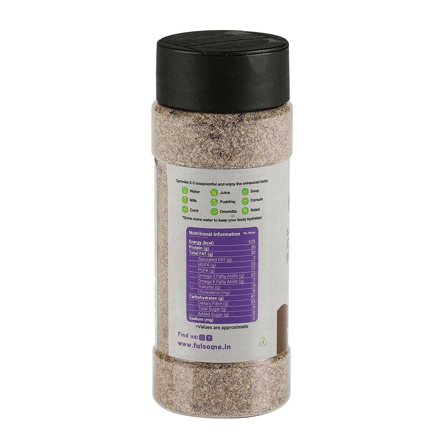 Fulsome Black Chia Seeds Powder (Roasted) - Swadesiicart