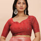 Shree Shyam Fashion Linen Cotton Red Saree