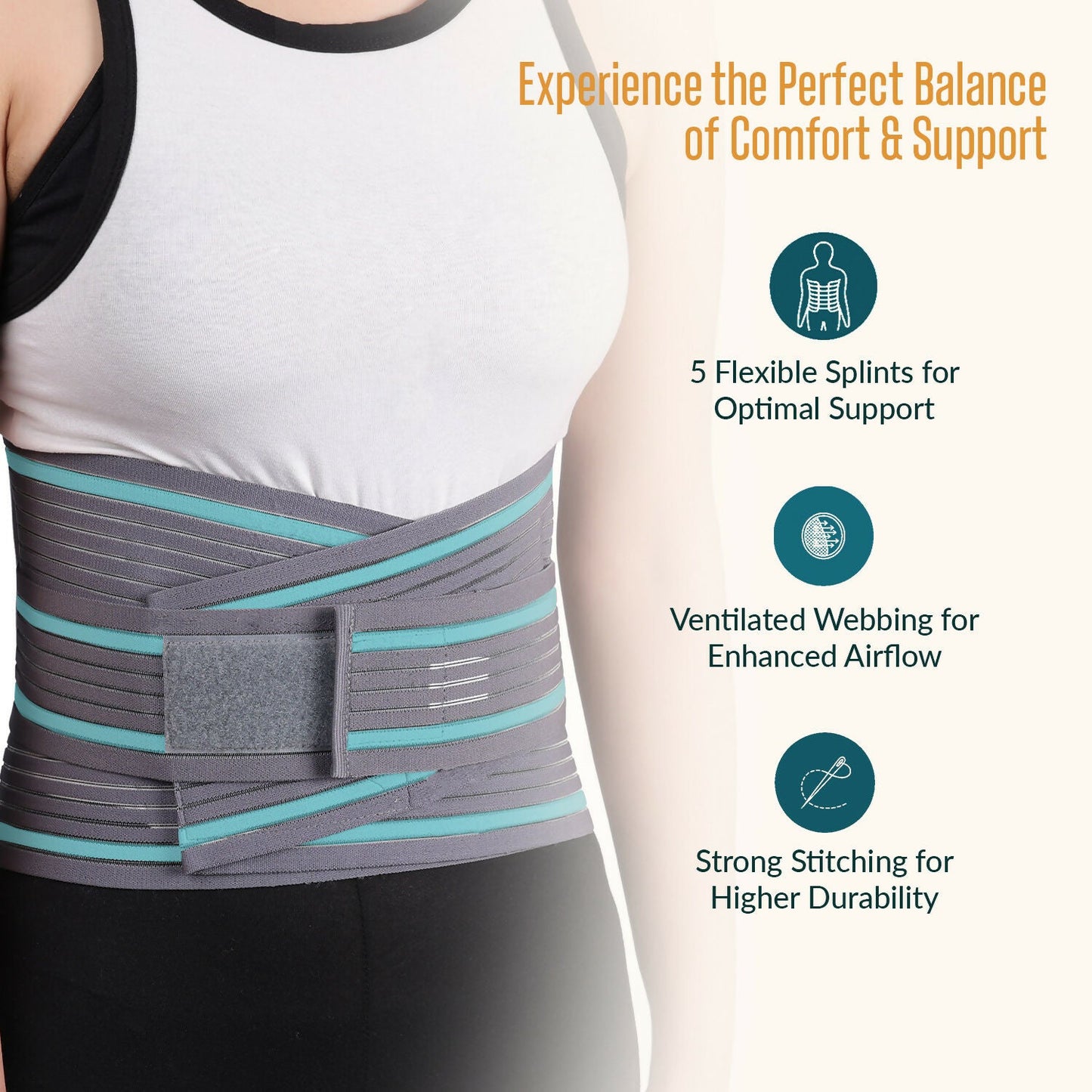 Orth-rem Back Support Brace For Men & Women Lower Back Pain Relief Belt | Swadesiicart