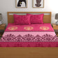 Dreamscape Pink & Beige Ethnic Motifs 144 TC Bedsheet with Pillow Covers - Swadesiicart
