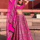 Jyoti Fashion Glamorous Rani Pink Chapat Zari and Dori Embroidered Malai Satin Silk Lehenga Choli with Dupatta | Swadesiicart