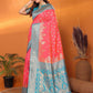 Joban Fashion Banarasi Pink Woven Soft Silk Saree | Swadesiicart