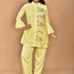 Morchari Women Hand Embroidery Co-Ords-Yellow - Swadesiicart