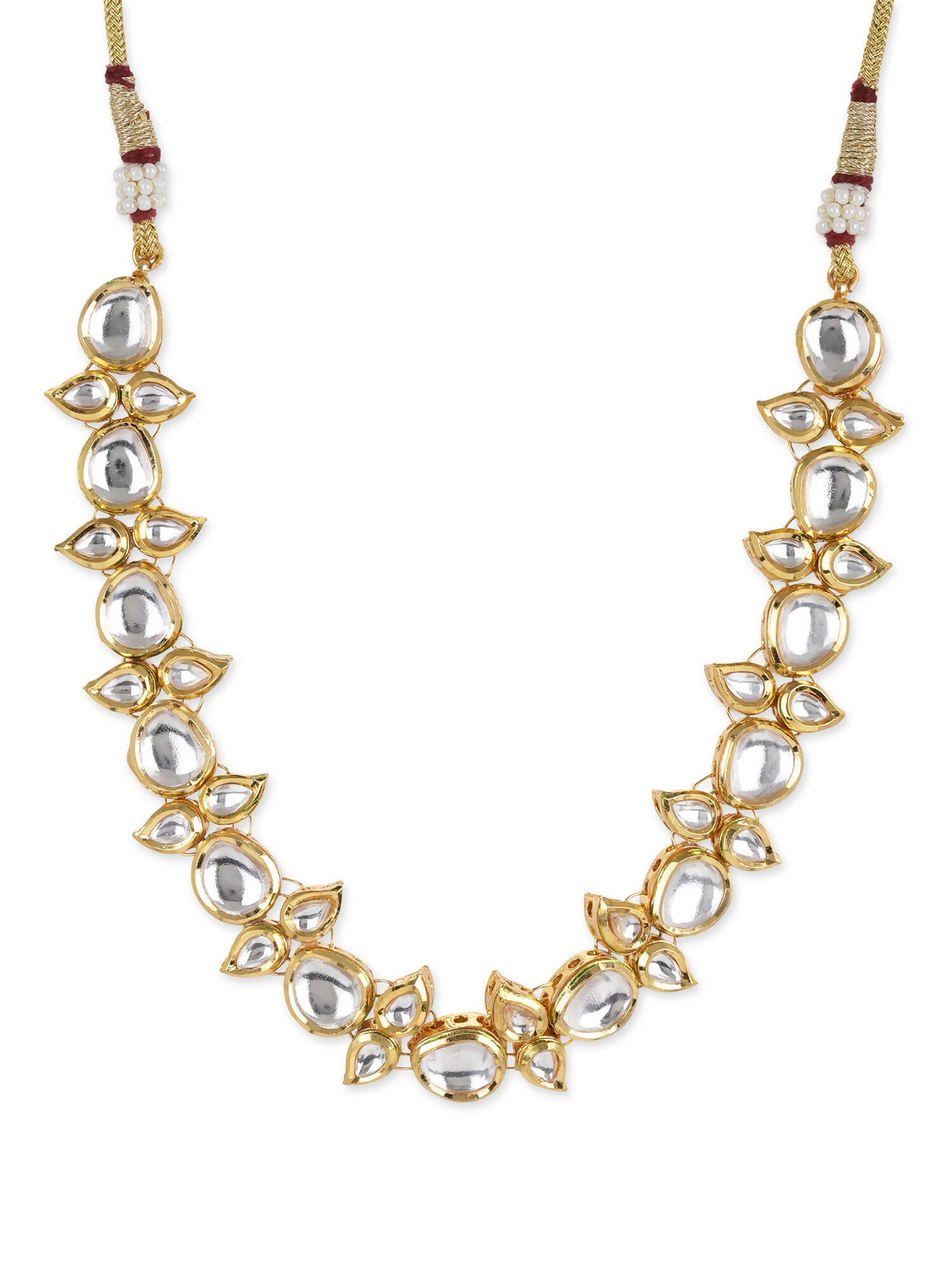 Gold-Toned White Brass Gold-Polished Necklace - Ruby Raang | Swadesiicart