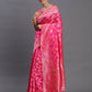 Astita Banarasi Silk Pink Saree | Swadesiicart
