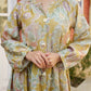 Vaasva Women Green Muslin Floral Printed Knee Length Dress | Swadesiicart