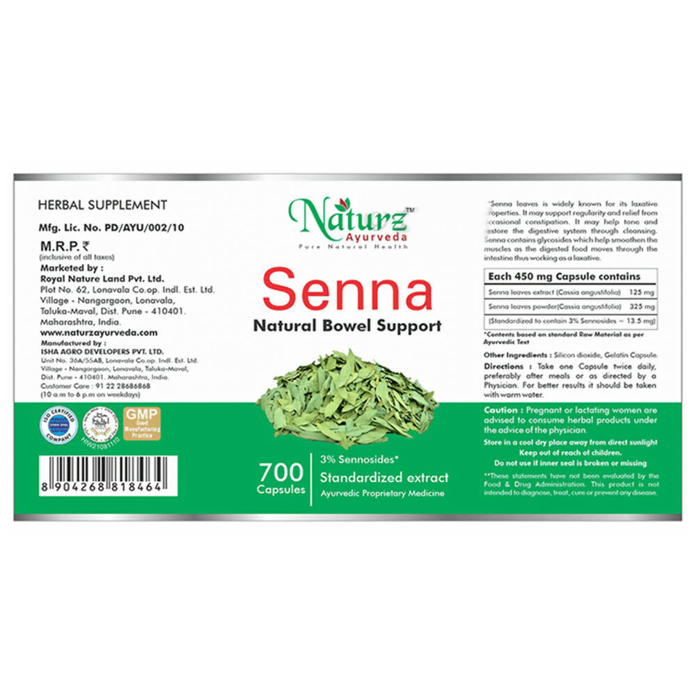 Naturz Ayurveda Senna Capsules | Swadesiicart