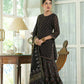Juniper Black Georgette Festive Floral Print Straight Tunic-Sharara For Women | Swadesiicart