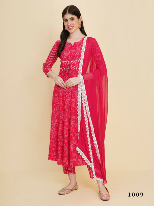 Designer Stylish Pink cotton Stitched Suit With Dupatta - Tanisha | Swadesiicart