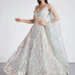 House of Panchhi Lime Green Net Sequins And Thread Embroidery Lehenga Choli & Dupatta | Swadesiicart