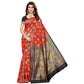 Vamika Banarasi Jaquard Red Weaving Saree (BANARASI 05) | Swadesiicart