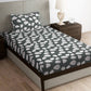 Story@home Arena Grey & White Floral Printed 180 TC Bedsheet & Pillow Covers - Swadesiicart