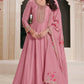 Anaita Pink Embroidered Work Silk Stitched Anarkali Suit