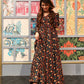 Jyoti Fashion Women's Coffee Heavy Digital Printed Cotton Silk Anarkali Dress | Swadesiicart