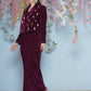 Joban Fashion Wine Hand Embellished Jacket with inner and skirt - Swadesiicart