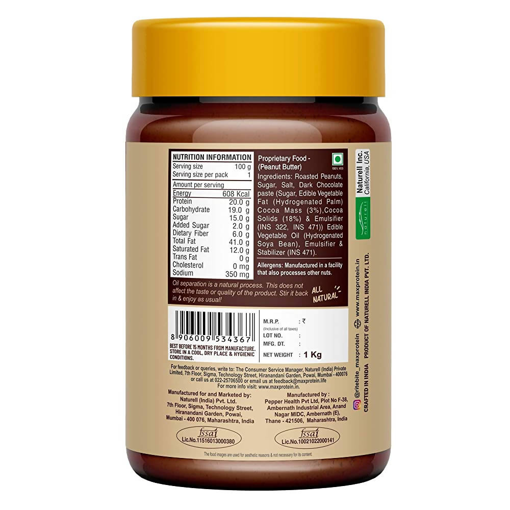 RiteBite Max Protein Choco Creamy Peanut Butter Spread - Swadesiicart