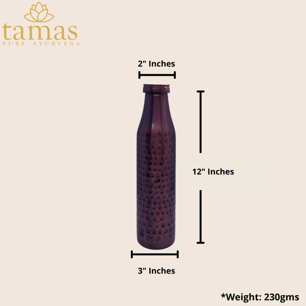 Tamas Hammered Antique BMC Copper Water Bottle - Swadesiicart