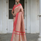 Vishnu Weaves Women's Chiku Raw Silk Saree with Blouse - Swadesiicart
