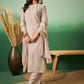 Light Brown Georgette Handwork Unstitched Dress Material - Hanika | Swadesiicart