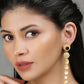 Joban Fashion Women Long Pattern Matte Gold Earrings | Swadesiicart