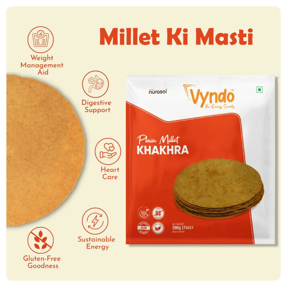 Vyndo Plain Millet Khakhra - Swadesiicart