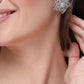 NVR Wome's Silver-Plated AD- Studded Star-Shaped Contemporary Stud Earrings | Swadesiicart