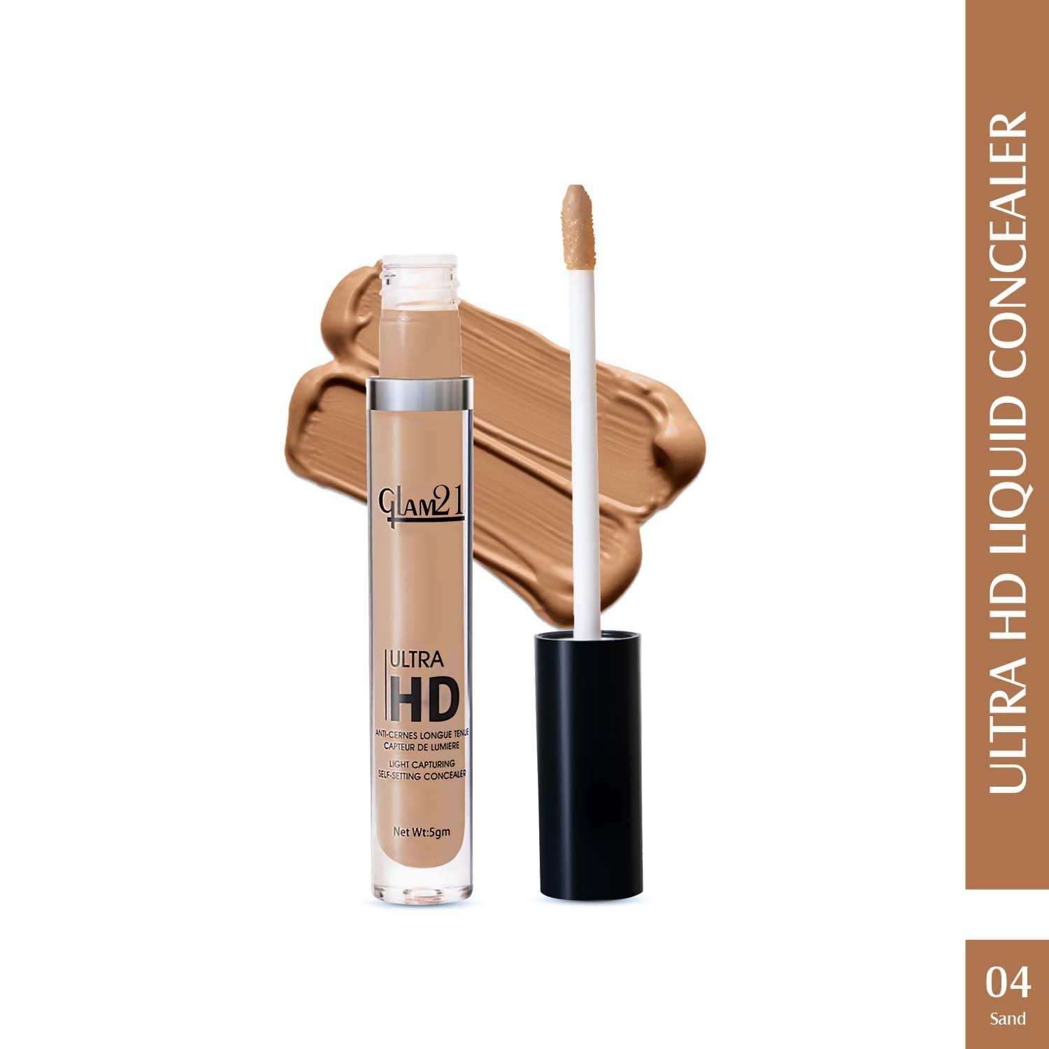 Glam21 Ultra HD Liquid Concealer for HD Finish - Sand - Swadesiicart