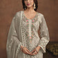 Slate Grey Soft Organza Embroidered Festive Salwar Suit - Emponline | Swadesiicart