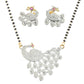 AanyaCentric Gold-Polished Mangalsutra with Pendant, 2 Pair Earrings