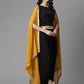 Ahalyaa Women's Black Crepe Top Skirt With Shrug | Swadesiicart