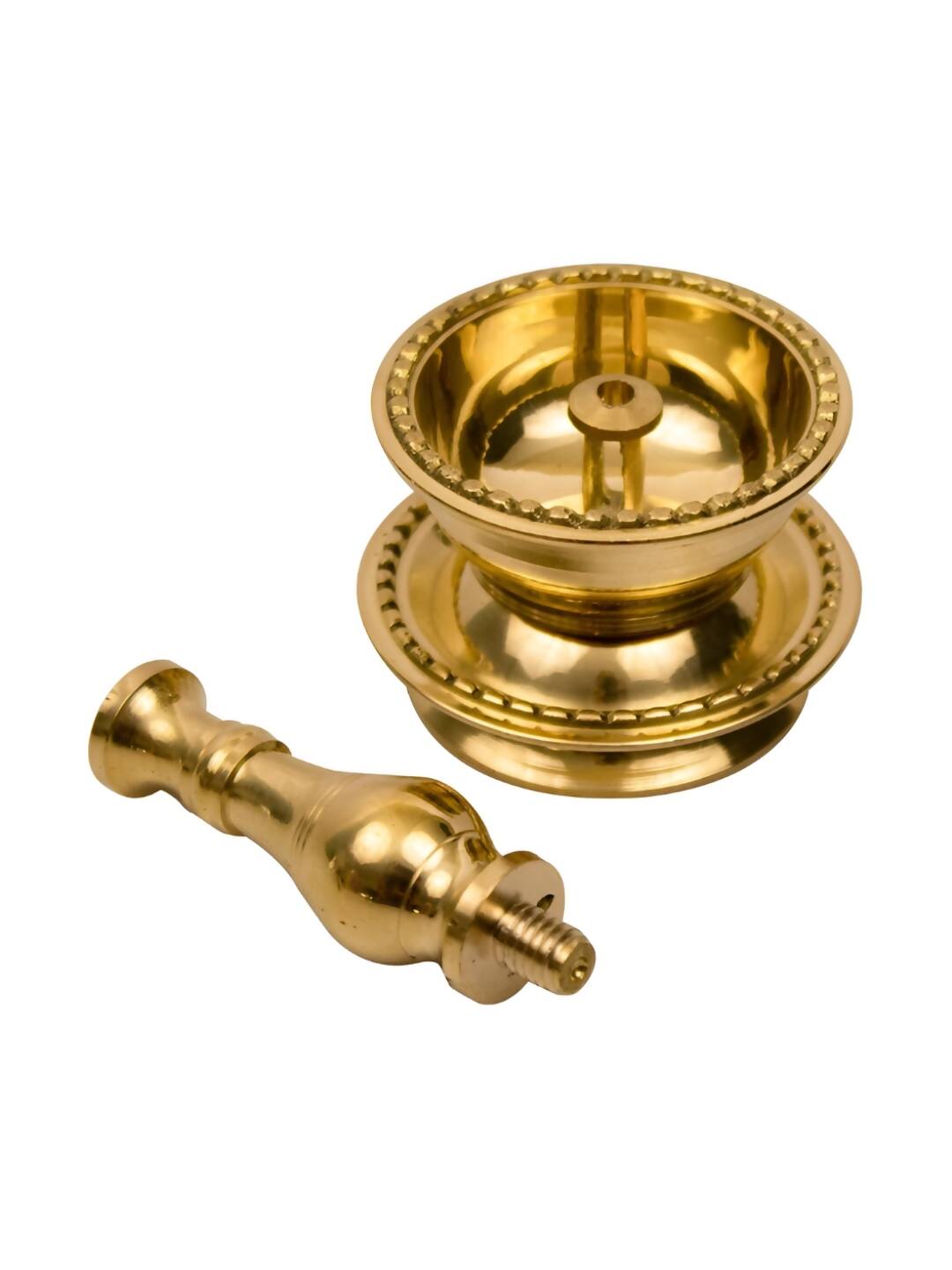Spillbox Gold-Toned Brass Udupi Nanda Stand Diya Pooja Essential | Swadesiicart