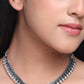 NVR Women Silver-Plated Oxidised Necklace | Swadesiicart