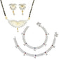 AanyaCentric Gold-Polished Mangalsutra Pendant Earring Set & Silver Plated Anklet