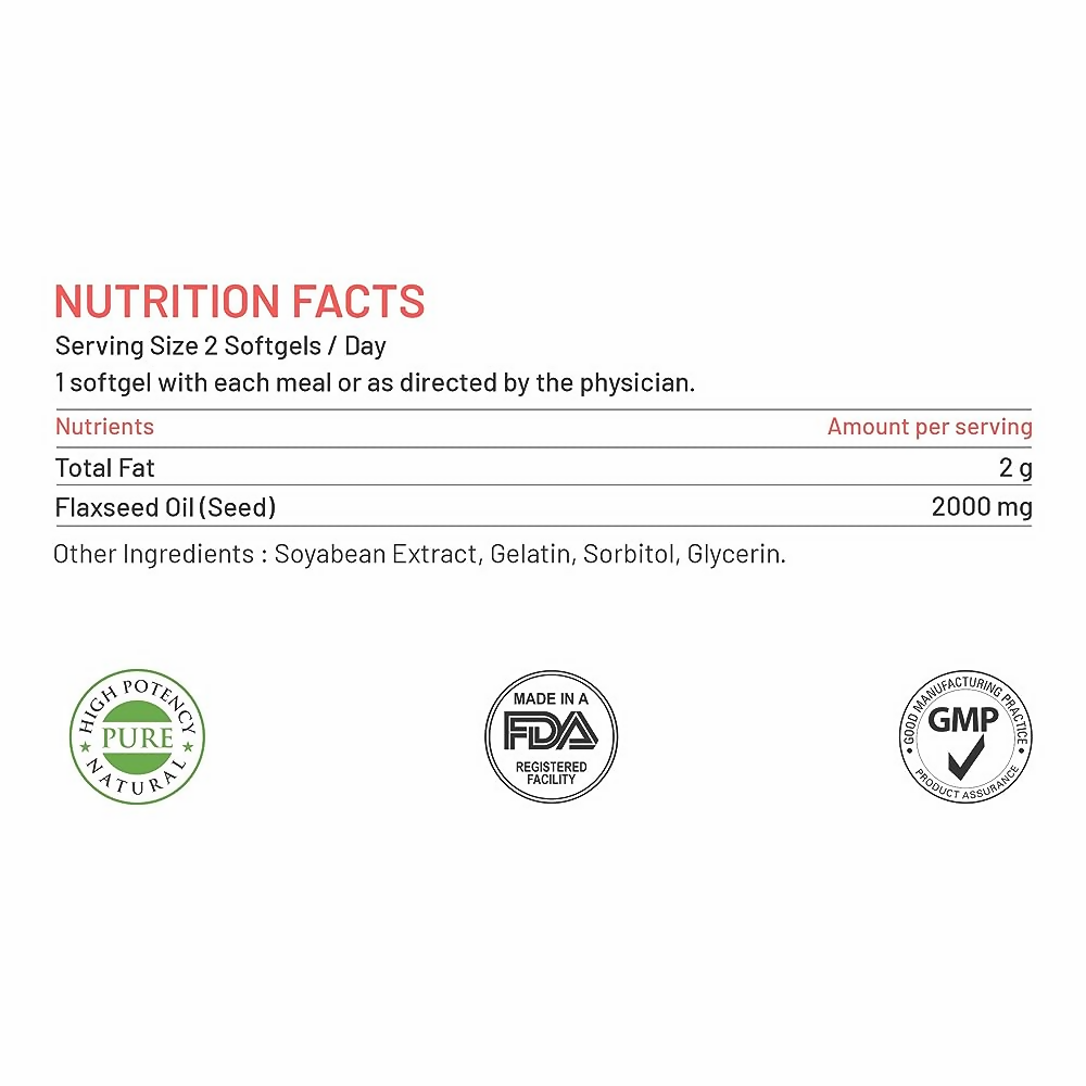 Bliss Welness Flaxseed Oil Softgel Capsules - Swadesiicart