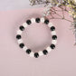 NVR Men & Women White Marble Crystal Beaded Elasticated Bracelet - Swadesiicart
