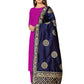 Mimosa Women's Banarasi Art Silk Navy Dupatta | Swadesiicart