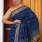 Very Much Indian Handloom Pure Cotton Paithani Saree- Royal Blue | Swadesiicart