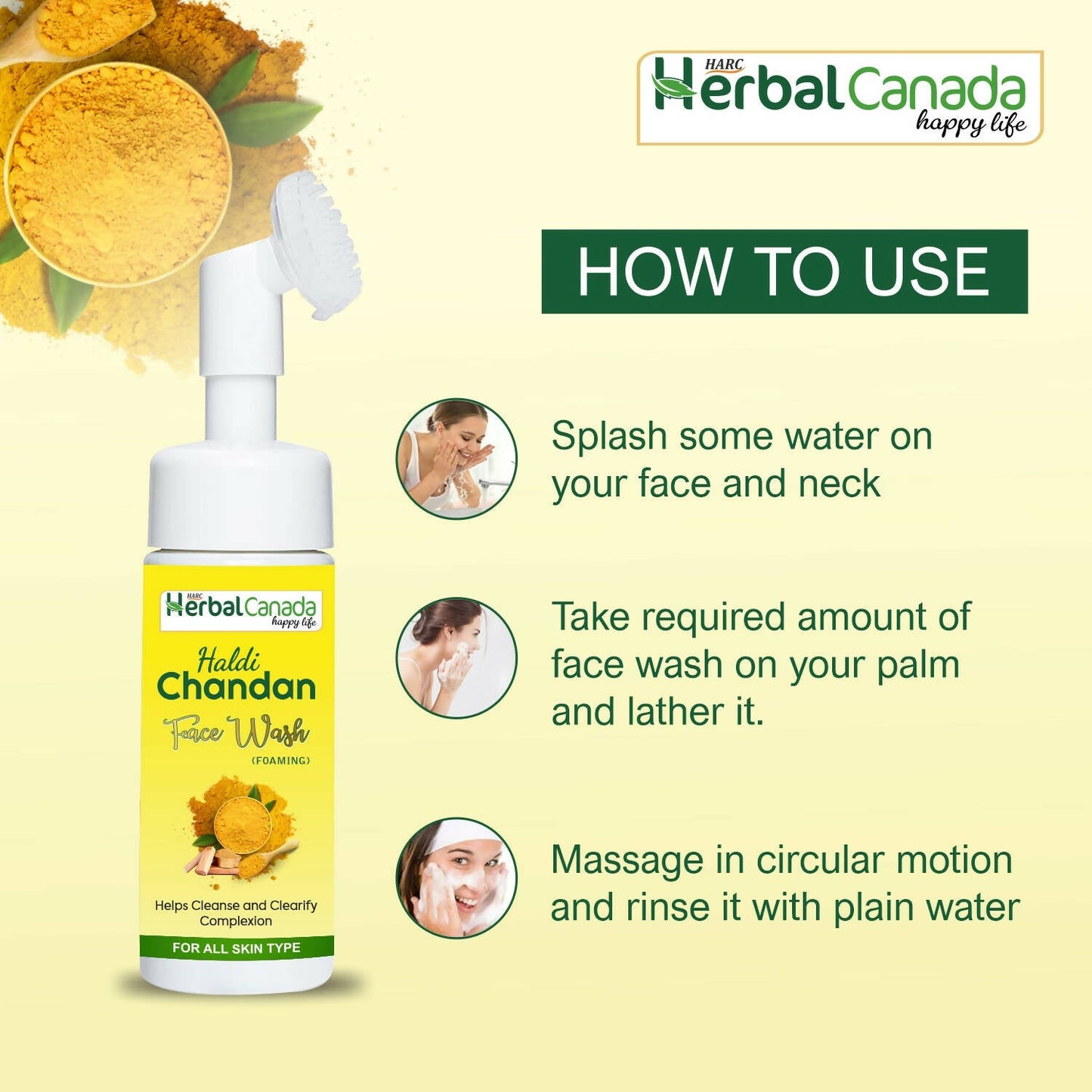 Herbal Canada Haldi Chandan Foaming Face Wash | Swadesiicart