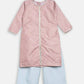 Ahalyaa Pink Poly Silk Straight Kids Kurta Palazzo Set For Girls | Swadesiicart