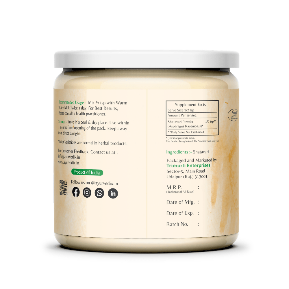 Ayurvedix Organic Shatavari Powder - Swadesiicart