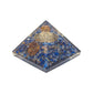 Golden Peacock Blue & Gold-Toned Lapis Lazuli Orgone Stone Pyramid Prism Paperweight | Swadesiicart