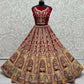 Jyoti Fashion Women's Rani Pink Velvet Fancy Dori, Zari with Multi Thread Embroidered Wedding Lehenga Choli | Swadesiicart